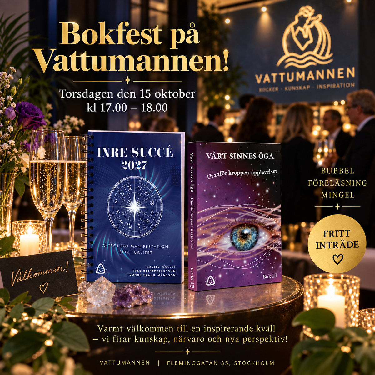 Bokrelease på Vattumannen, 15 oktober